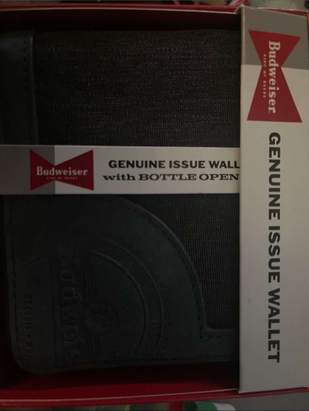 Budweiser Black Bifold Wallet with Embossed Logo